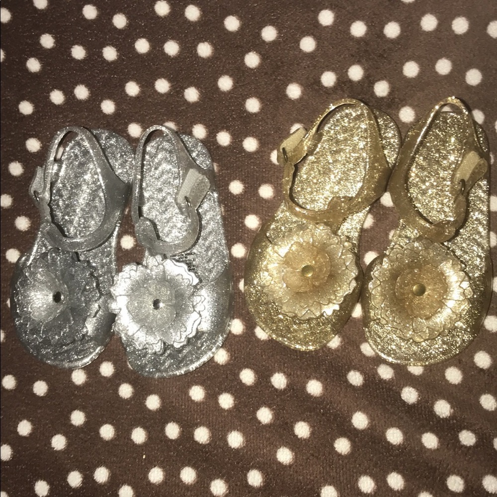 Gold & Silver Jelly Sandals (bundle)